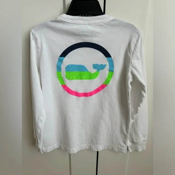 Kids Vineyard Vines Neon Whale Long-Sleeve Pocket Tee - Picture 2 of 3